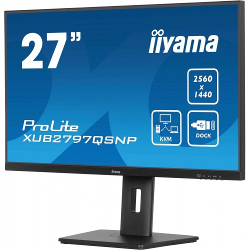 Монитор Iiyama 27" ProLite XUB2797QSNP-B1 черный IPS LED 16:9 HDMI M/M матовая HAS Piv 1300:1 300cd 178гр/178гр 2560x1440 100Hz DP Quad HD 2K (1440p) USB 6.1кг