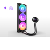 Система жидкостного охлаждения для ПК/ Water Cooling System NZXT Kraken Plus 360 RGB V2 (260W, 360mm, LED temp., Black, RGB/ Fans: 3x120mm, 75.05CFM, 31.9dBA, 2400RPM/ Pump height 55.97mm, 2800RPM, Rad thickness 27mm/ S: 1851, 1700, 1200, 115X, AM5, AM4) 