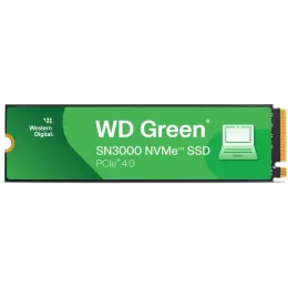 Твердотельные накопители/ WD SSD Green SN3000, 500GB, M.2(22x80mm), NVMe, PCIe 4.0 x4, QLC, R/W 5000/4100MB/s, TBW 100, DWPD 0.2 (12 мес.)