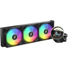 Система жидкостного охлаждения/ Water Cooling System Ocypus Sigma L36 BK ARGB (300W, 360mm, LED, Black, ARGB/ Fans: 3x120mm, 73CFM, 2000RPM/ Pump height 99mm, 27dBA, 3100RPM, Rad thickness 27mm/ S: 1851, 1700, 1200, 115X, AM5, AM4)