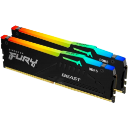 Память оперативная/ Kingston 32GB 5600MT/s DDR5 CL40 DIMM (Kit of 2) FURY Beast RGB XMP
