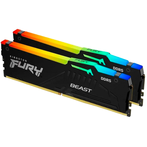 Память оперативная/ Kingston 32GB 5600MT/s DDR5 CL40 DIMM (Kit of 2) FURY Beast RGB XMP Kingston