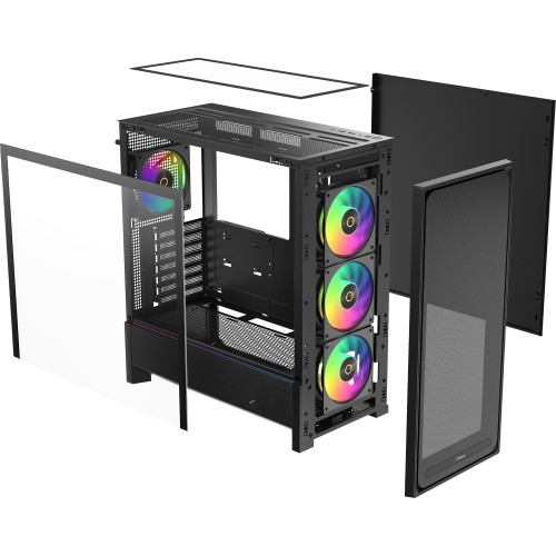 Корпус ПК Ocypus Delta C70 BK ARGB - Midi-Tower с 4x120mm ARGB, USB-C 3.1, совместимость с E-ATX, ATX, mATX, mITX