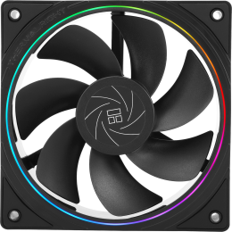 Кулер для корпуса/ Case Cooler Thermalright TL-S12R Reverse (120x120x25mm, 4-pin PWM, ARGB, 47.6CFM, 23.2dBA, 1500RPM, Black)