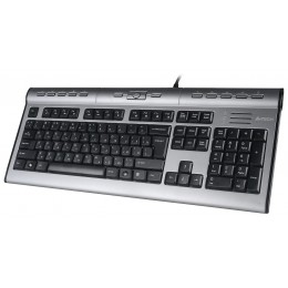 Клавиатура A4Tech KLS-7MUU серебристый/черный USB slim Multimedia (KLS-7MUU USB) кабель 1.5м