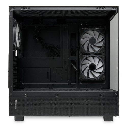 Корпус HSPD F710 Panoramic Mid Tower без блока питания - Черный, TG, 3x120mm ARGB, для E-ATX, ATX, mATX, mITX, 7xPCI, 2xUSB-A 3.0, 435x230x457mm