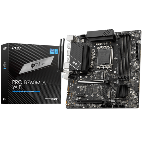 Купить материнскую плату MSI INTEL B760 s1700: 4xDDR5, 2xHDMI 2.1, Wi-Fi, 2.5GbE LAN, mATX – идеальное решение для вашего ПК
