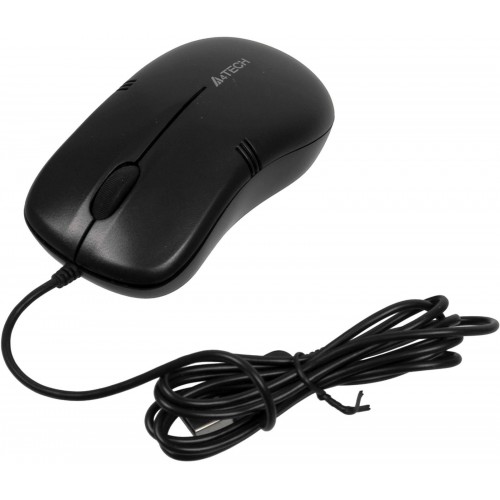 Мышь A4Tech OP-560NUS черная оптическая 1200dpi с тихими кнопками и USB подключением
