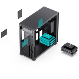 Корпус без блока питания/ Case JONSBO D41 STD, Midi-Tower, TG, no fan, 1xUSB-A 3.2 + 1xUSB-C 3.2, ATX, mATX Black