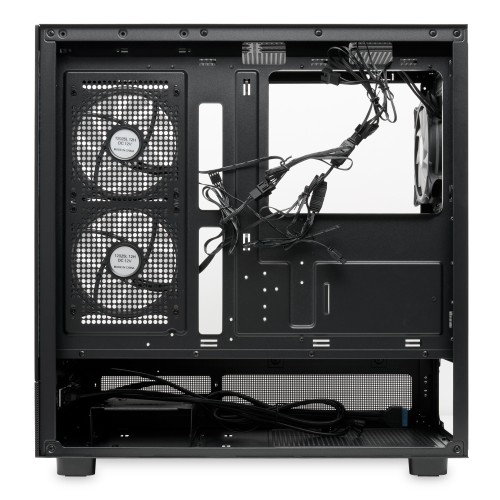 Корпус HSPD F710 Panoramic Mid Tower без блока питания - Черный, TG, 3x120mm ARGB, для E-ATX, ATX, mATX, mITX, 7xPCI, 2xUSB-A 3.0, 435x230x457mm