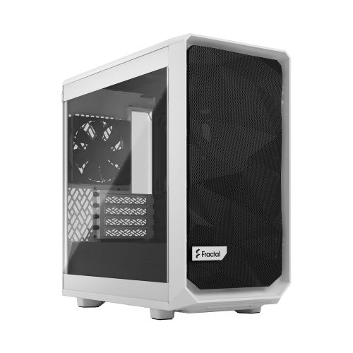 Корпус ПК без блока питания/ Case Fractal Design Meshify 2 Mini TG Clear Tint, Mini-Tower, 1x120mm + 1x140mm, 2xUSB-A 3.2 + 1xUSB 3.2 Type-C mATX, mITX, mDTX White Fractal Design