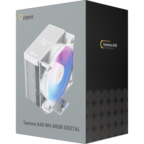 Кулер для процессора Ocypus Gamma A40 WH ARGB Digital - Эффективное охлаждение для AM5/AM4 с 200W мощностью и LED температурой