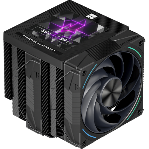 Кулер для процессора/ CPU Cooler Thermalright Phantom Spirit 120 Vision EVO (4-pin PWM, LED, 160mm, Ni/CU, 7x6mm, ARGB, 2x120mm, 92CFM, 36dBA, 2150RPM, S: 1851, 1700, 1200, 115X, AM5, AM4, black) Thermalright