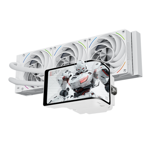 Водяное охлаждение для процессора/ Water Cooling System Thermalright Wonder Vision 360 Turbo (360mm, LED, White, ARGB/ Fans: 3x120mm, 120.38CFM, 44.7dBA, 3000RPM/ Pump height 107mm, 6400RPM, Rad thickness 27mm/ S: 1700, 1200, 1851, 115X, 2011, 2066, AM5, 