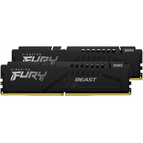 Купить оперативную память Kingston 64GB 6000MT/s DDR5 CL36 DIMM (2 шт) FURY Beast Black EXPO - высокая производительность для геймеров