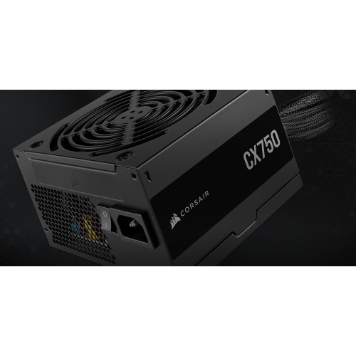 Купить блок питания Corsair CX750, 750W 80+ Bronze, ATX, не модульный, с активным PFC и 120мм вентилятором - идеальное решение для вашего ПК