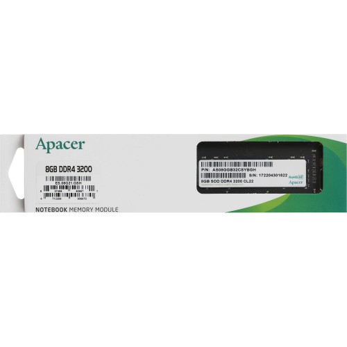Модуль памяти для ноутбука APACER SODIMM 8GB DDR4-3200 ES08G21GSH