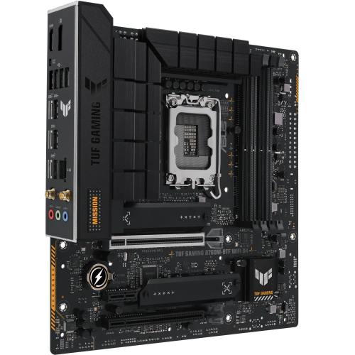 Купить материнскую плату TUF GAMING B760M-BTF WIFI D4 - высокая производительность и надежность для геймеров.