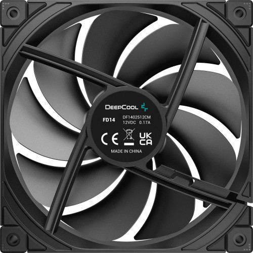 Вентилятор Deepcool FD14 140мм: Черный корпусный вентилятор с низким уровнем шума 25.6дБ (R-FD14-BKNPN1-G)