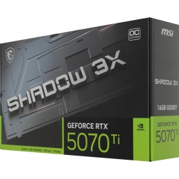 Видеокарта MSI PCI-E 5.0 RTX 5070 TI 16G SHADOW 3X OC NVIDIA GeForce RTX 5070TI 16Gb 256bit GDDR7 2482/28000 HDMIx1 DPx3 HDCP Ret