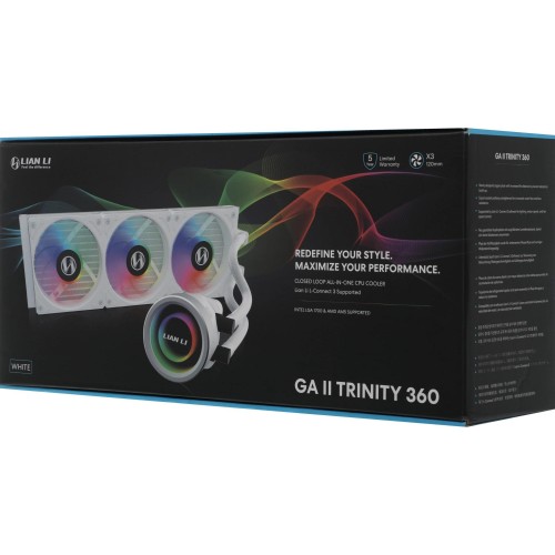 Система водяного охлаждения Lian-Li Galahad II Trinity 360 ARGB Soc-AM5/AM4/1200/1700/1851 белый30dB Al+Cu Ret (G89.GA2T36W.00) [G89.GA2T36W.00]