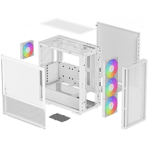 Корпус Deepcool CH560 белый ATX - 8 вентиляторов 120мм, 3 вентилятора 140мм, USB 3.0, без БП