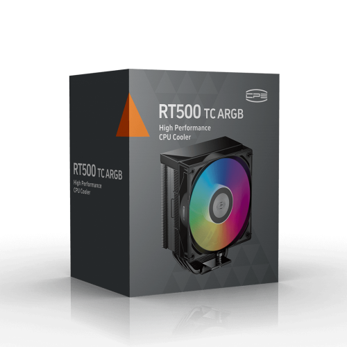 Кулер для процессора/ CPU Cooler PCCooler RT500 TC ARGB BK (245W, 4-pin PWM, 152mm, Al/Cu, 5x6mm, ARGB, 1x120mm, 73.32CFM, 34.9dBA, 2200RPM, S: 1851/1700/1200/115X, AM5/AM4, black)