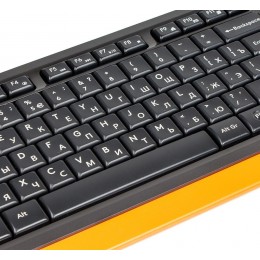 Клавиатура A4Tech FK10 черный/оранжевый USB (FK10 ORANGE) кабель 1.5м