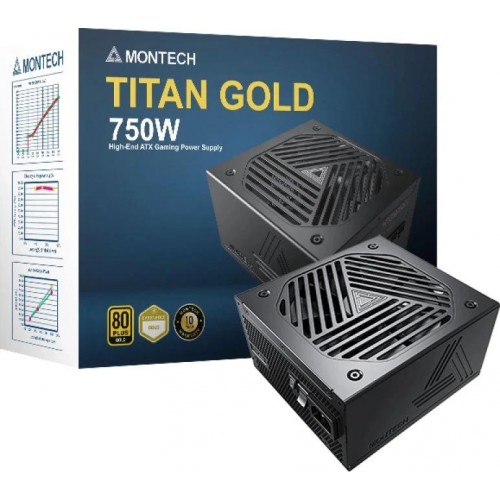 Блок питания Montech ATX 750W TITAN GOLD Gen.5 80+ Gold с APFC и 135мм вентилятором – Высокая производительность для вашего ПК
