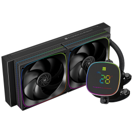 Система жидкостного охлаждения/ Water Cooling System Thermalright Frozen Horizon 240 Digital (240mm, LED temp., Black, ARGB/ Fans: 2x120mm, 68.9CFM, 28.2dBA, 2000RPM/ Pump height 53.2mm, Rad thickness 27mm/ S: 1700, 1200, 1851, 115X, AM5, AM4)