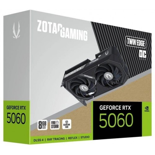 Видеокарта Zotac PCI-E 5.0 RTX 5060 TWIN EDGE NVIDIA GeForce RTX 5060 8Gb 128bit GDDR7 2497/28000 HDMIx1 DPx3 HDCP Ret