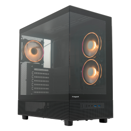 Корпус без блока питания/ Case HSPD F710, Panoramic Mid Tower, Black, TG, 0.5 SPCC, 3x120mm ARGB (FN027) E-ATX, ATX, mATX, mITX 185/395/270mm 2x2.5", 1x3.5", 7xPCI 2xUSB-A 3.0 435x230x457mm