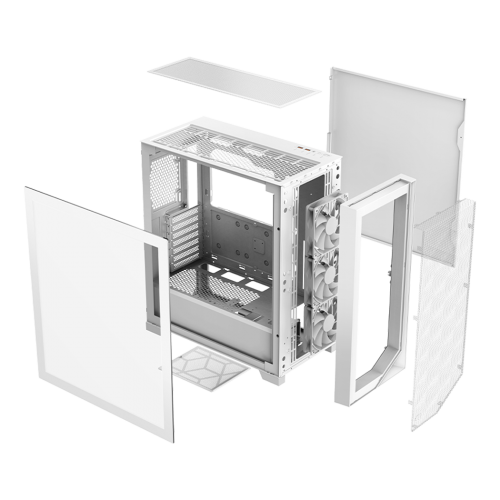 Корпус без блока питания/ Case PCCooler C3D510 WH ARGB, Midi-Tower, TG, Mesh, 3x120mm ARGB, 2xUSB-A 3.0, E-ATX, ATX, mATX, mITX White PcCooler