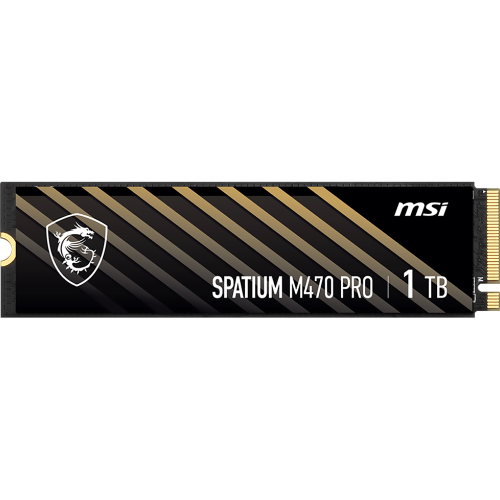 MSI SSD SPATIUM M470 Pro, 1000GB, M.2(22x80mm), NVMe, PCIe 4.0 x4, 3D TLC, R/W 6000/4500, IOPs 950 000/950 000, TBW 320, DWPD 0.2 (5 лет) MSI