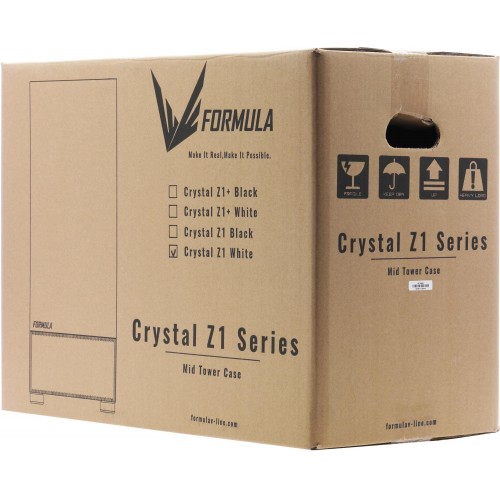 Корпус Formula Crystal Z1 белый ATX с 3 вентиляторами 120mm, USB 2.0 и USB 3.0, аудио разъемом и блоком питания