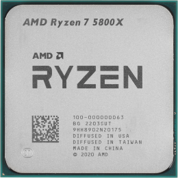 Процессор/ CPU AM4 AMD Ryzen 7 5800X (Vermeer, 8C/16T, 3.8/4.7GHz, 32MB, 105W) OEM