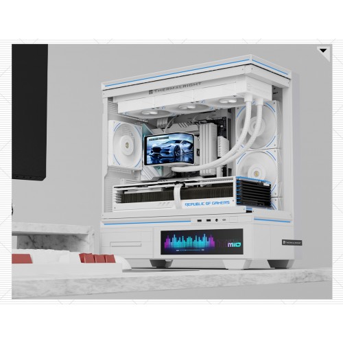 Водяное охлаждение для процессора/ Water Cooling System Thermalright Wonder Vision 360 Turbo (360mm, LED, White, ARGB/ Fans: 3x120mm, 120.38CFM, 44.7dBA, 3000RPM/ Pump height 107mm, 6400RPM, Rad thickness 27mm/ S: 1700, 1200, 1851, 115X, 2011, 2066, AM5, 