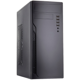 Корпус c блоком питания 450 Ватт/ Case Foxline FL-301, ATX, 1x5.25EXT, 1x3.5EXT, 4x3.5INT, 2xUSB2.0, 2xUSB3.0, HDA, w/o FAN, w/450W ATX PSU, w/1.2m EU pwr cord