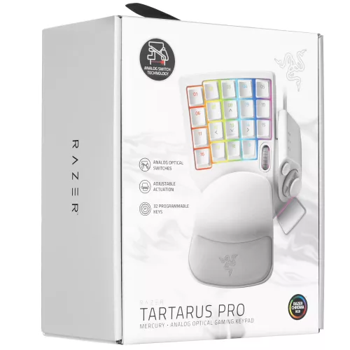 Razer Tartarus Pro Mercury – Премиум Аналоговый Оптический Игровой Кейпад для Максимального Комфорта и Контроля