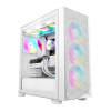 Корпус без блока питания/ Case PCCooler C3D510 WH ARGB, Midi-Tower, TG, Mesh, 3x120mm ARGB, 2xUSB-A 3.0, E-ATX, ATX, mATX, mITX White PcCooler
