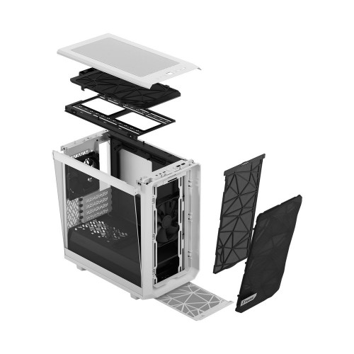 Корпус ПК без блока питания/ Case Fractal Design Meshify 2 Mini TG Clear Tint, Mini-Tower, 1x120mm + 1x140mm, 2xUSB-A 3.2 + 1xUSB 3.2 Type-C mATX, mITX, mDTX White Fractal Design
