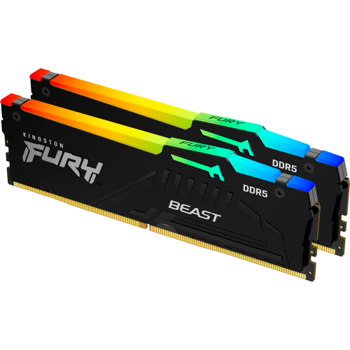 Купить оперативную память Kingston 32GB DDR5 6000MT/s CL30 с RGB подсветкой - FURY Beast EXPO (2 модуля)