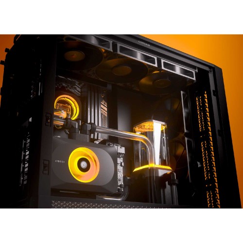 Купить корпус Corsair Frame 4000D RS без блока питания - Midi-Tower с стеклянной панелью, 3 вентилятора и поддержка E-ATX, ATX, mATX, mITX в черном цвете