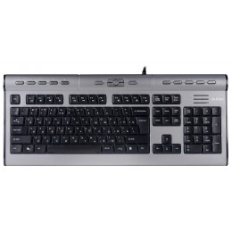 Клавиатура A4Tech KLS-7MUU серебристый/черный USB slim Multimedia (KLS-7MUU USB) кабель 1.5м
