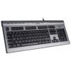 Клавиатура A4Tech KLS-7MUU USB Slim Multimedia: Серебристый/Черный, 1.5м кабель