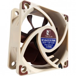 Кулер для корпуса/ Case Cooler Noctua NF-A6X25 5V PWM (60x60x25mm, 4-pin PWM, 29.2CFM, 19.3dBA, 3000RPM, Beige/Brown)