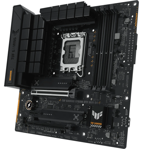 Купить материнскую плату TUF GAMING B760M-BTF WIFI D4 - высокая производительность и надежность для геймеров.