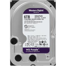 Жесткий диск/ HDD WD SATA3 6TB Purple Surveillancer 5400 RPM 256Mb 1 year warranty