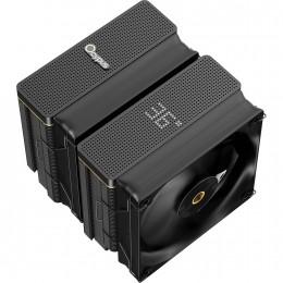 Кулер для процессора/ CPU Cooler Ocypus Iota A62 BK (260W, 4-pin PWM, LED temp., 158mm, Al/Cu, 6x6mm, 2x120mm, 77CFM, 29dBA, 2000RPM, S: 1851/1700/1200/115X, AM5/AM4, black)