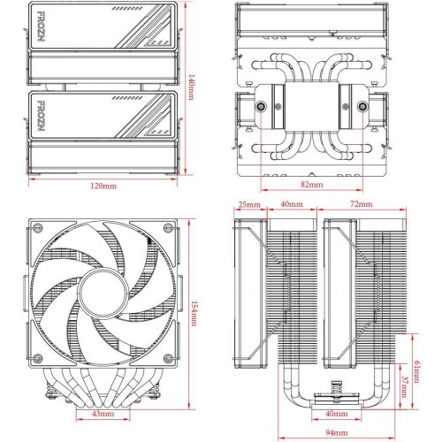 Кулер ID-Cooling Frozn A620 Soc-AM5/AM4/1200/1700/1851 черный 4-pin 29.85dB Al+Cu 270W 1190gr Ret (FROZN A620 BLACK) [FROZN A620 BLACK]